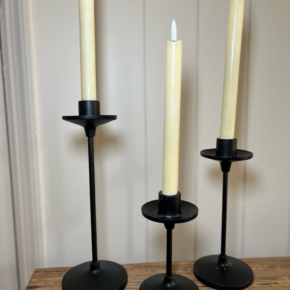 Elegant Black Candle Holders